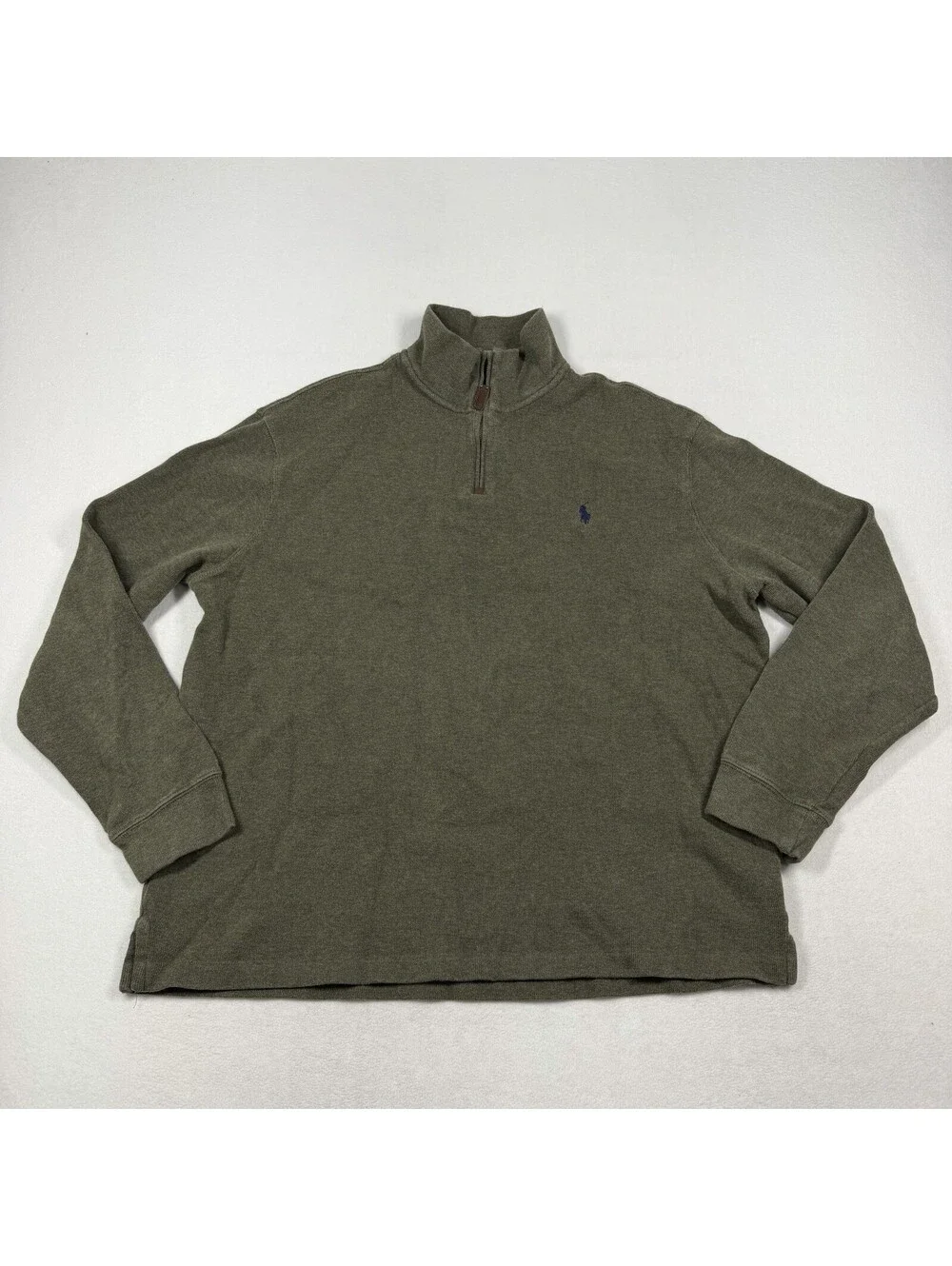 Polo Ralph Lauren Men’s 1/4 Zip Sweater Pullover Men’s XL Green USA Fabric